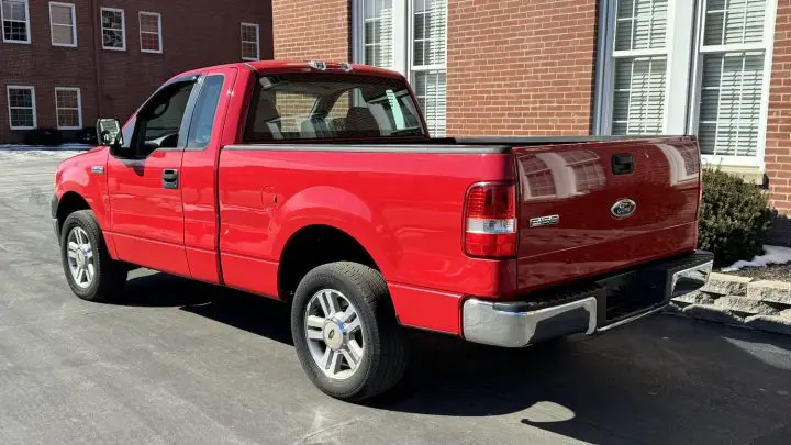 A photo showing the exterior of a 2005 Ford F-150 from a rear three quarters angle.