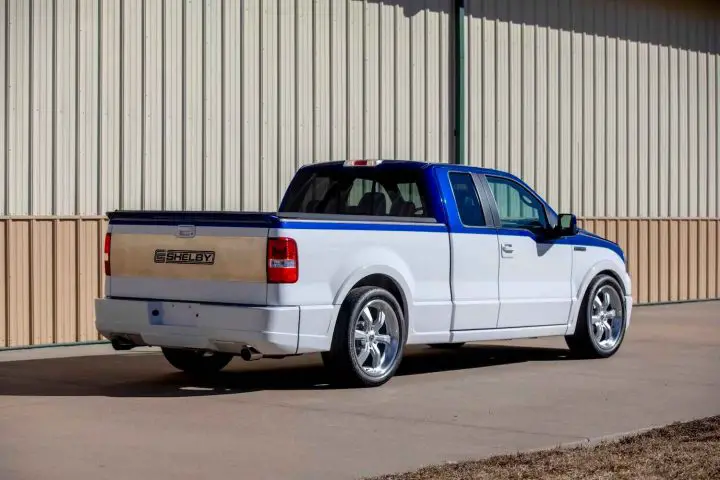 A photo showing the exterior of a 2006 Ford Shelby GT150 prototype from a rear three quarters angle.