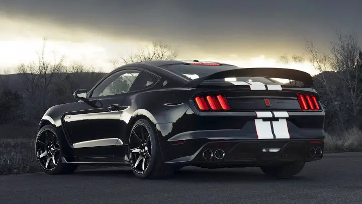 A photo showing the exterior of a 2019 Ford Mustang Shelby GT350R from a rear three quarters angle.
