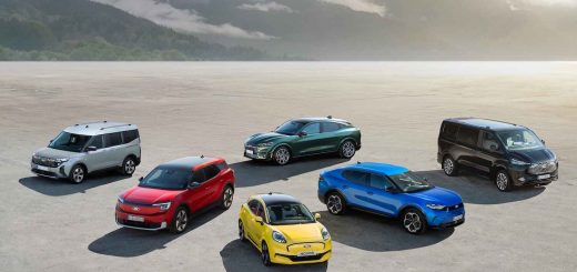 A photo showing the 2025 European Ford EV lineup.