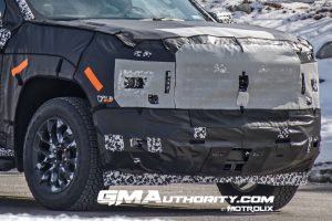 A photo showing the exterior of a 2027 Chevy Silverado prototype from a front angle.