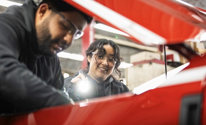 A photo showing the Auto Tech Scholarship Program offered by Ford dealers in the U.S.