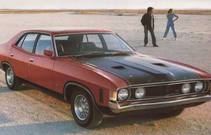 A photo showing the exterior of the Ford Falcon GT in Australia from a front three quarters angle.