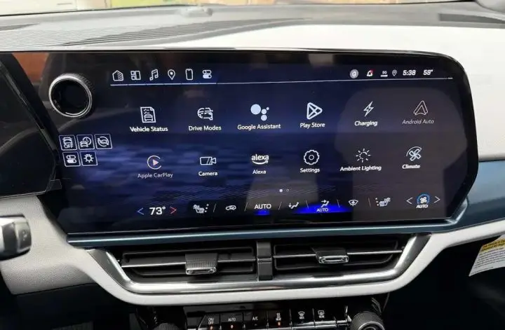 A photo showing the WAMS Apple CarPlay and Android Auto upgrade kit for General Motors EVs.