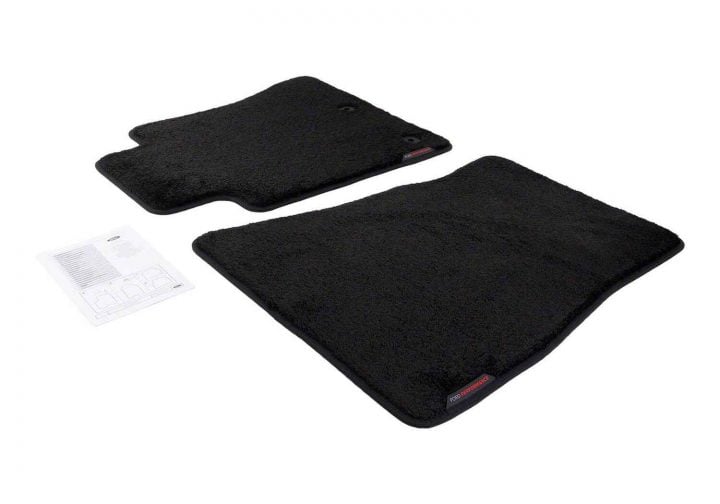 A photo showing the 2015-2025 Ford Mustang Ford Performance premium floor mats.