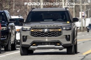A photo showing the exterior of the 2025 Ford Explorer Tremor from a front angle.