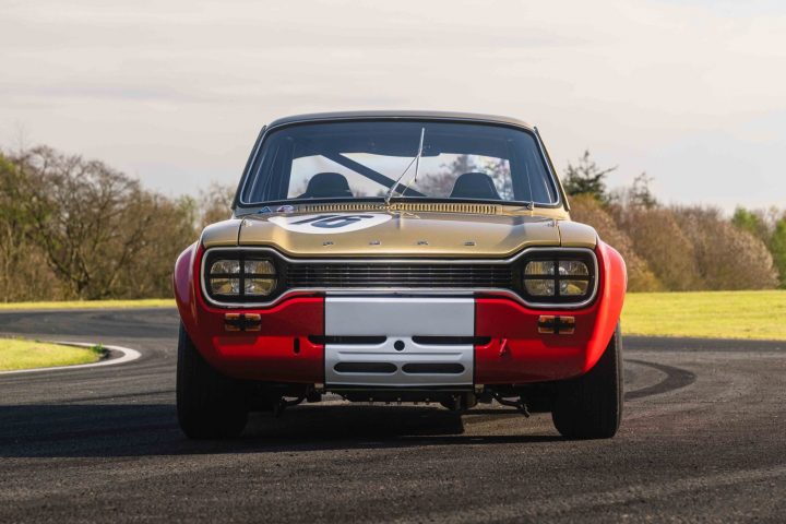 Front view of the Ford Escort continuation model built by Boreham Motorworks. While this model is real, the rumored 2026 Ford Escort is nothing but AI generated slop.