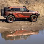 A photo showing the exterior of the Ford Bronco Off-Roadeo Arches Edition concept from a side angle.