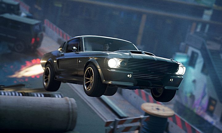 A photo of the Ford Mustang Shelby GT500 in an in-game Fortnite environment. The vehicle is the first Blue Oval model introduced to Fortnite.