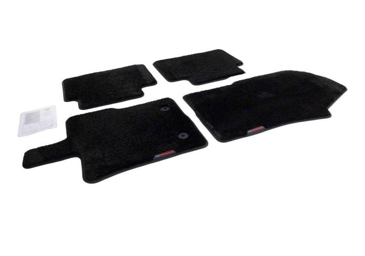 A photo showing the Ford Performance premium floor mat kit for the Ford Ranger.