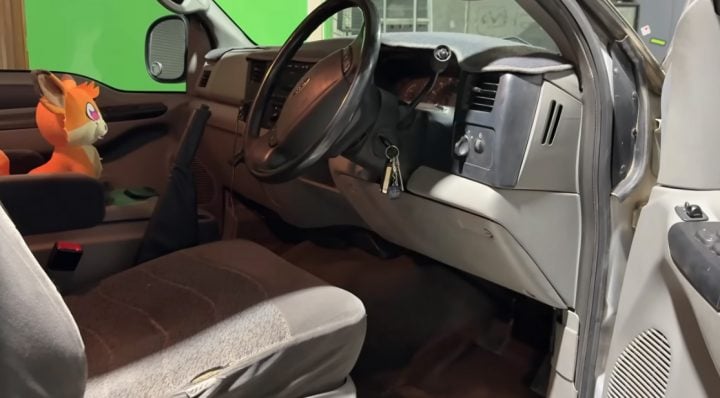Video still of the interior of the right-hand-drive Ford F-250 Super Duty as reviewed by an Australian YouTuber. This model was only offered in the country for five model years.