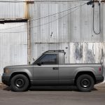 A photo showing the exterior of the Slate Auto Truck from a side angle.