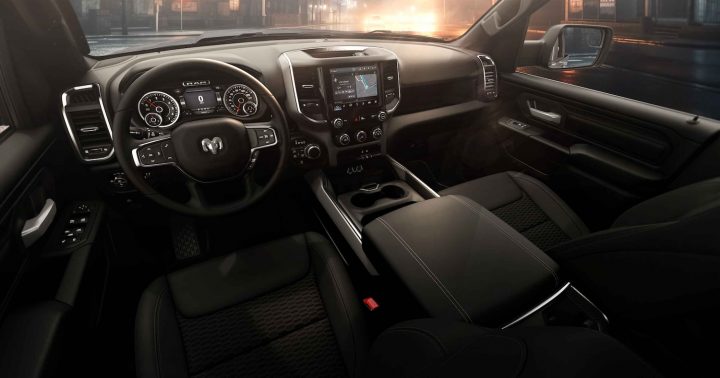 A photo showing the interior of the 2026 Ram 1500 Express.