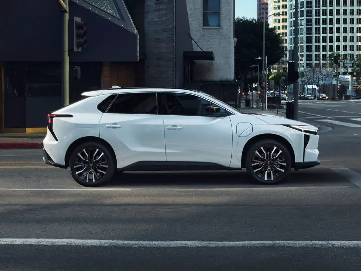 A photo showing the exterior of the 2026 Toyota bZ from a side angle.