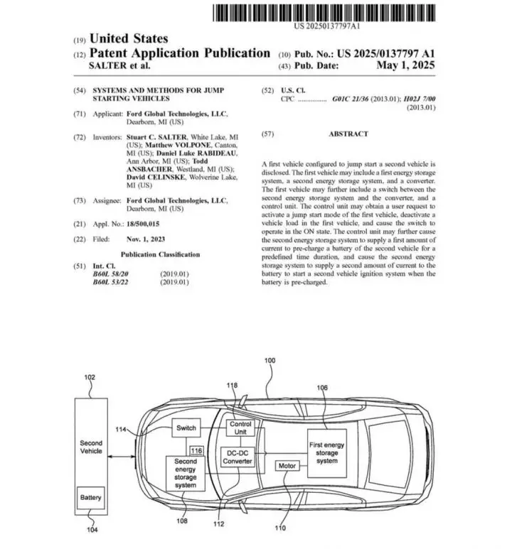 A Ford patent filing for a jump start mode that could be used in EVs.