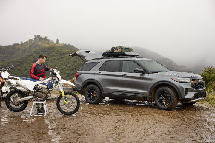 Photo showing a side view of the 2026 Ford Explorer Tremor. The crossover will begin landing at dealers in late 2025.