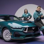2026 Ford Mustang FX Package front press photo, with retro duo.