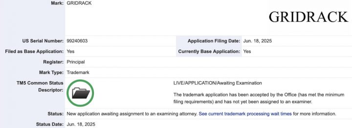 A Ford trademark filing for Gridrack.