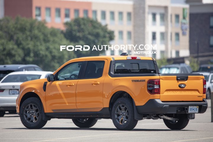Rear three-quarters view of 2026 Ford Maverick Tremor.