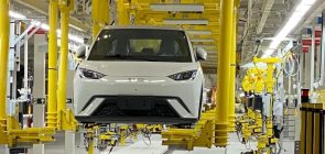 A photo showing production of the BYD Seagull at the Camaçari Assembly Plant in Brazil.