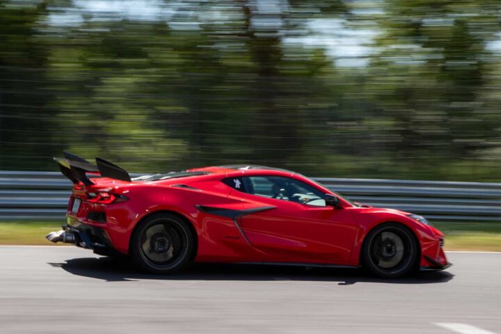 Photo of the Corvette ZR1 lapping the Nürburgring. Jim Farley hinted that the Ford Mustang GTD is headed back to reclaim its throne as fastest American car on the 'Ring. 