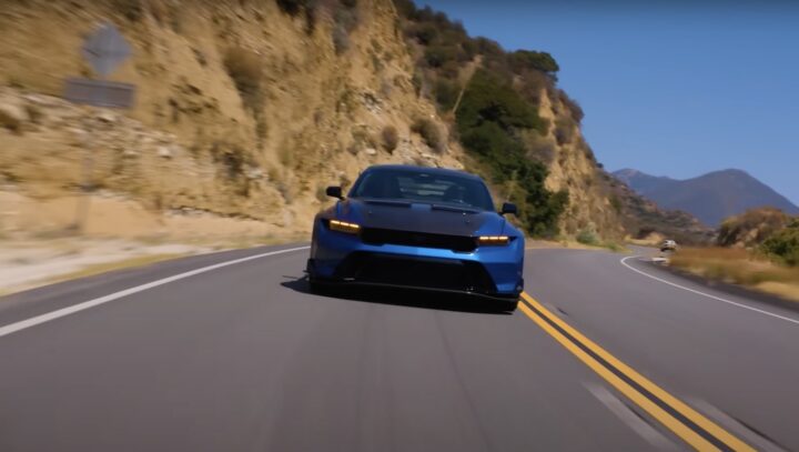 A photo showing the exterior of the 2025 Ford Mustang GTD from a front angle.