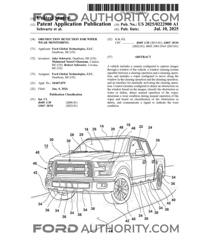A Ford patent for a wiper wear notification system.