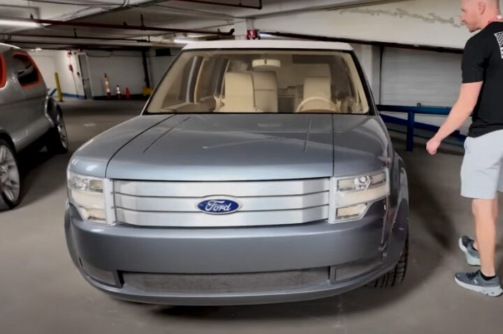 Video still of the 2005 Ford Fairlane on display at the U.S. Heritage Fleet. The concept heavily inspired the Ford Flex. 