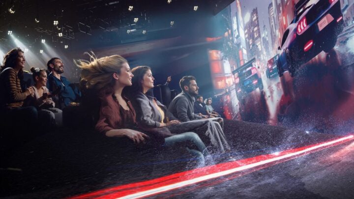A photo showing the 4D thrill ride at the Ford Mustang American Icon experience.