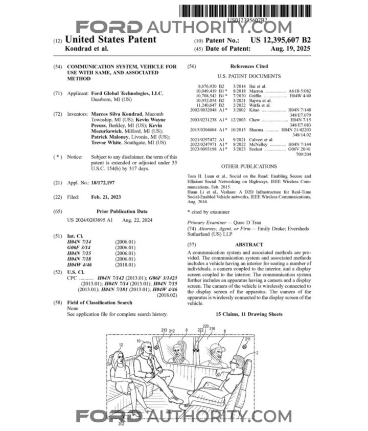 A Ford patent for an autonomous vehicle linked communications platform.