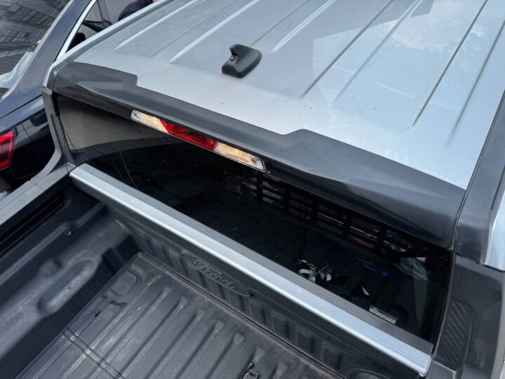 A photo showing the Mabett Ford Maverick roof spoiler from a top down angle.