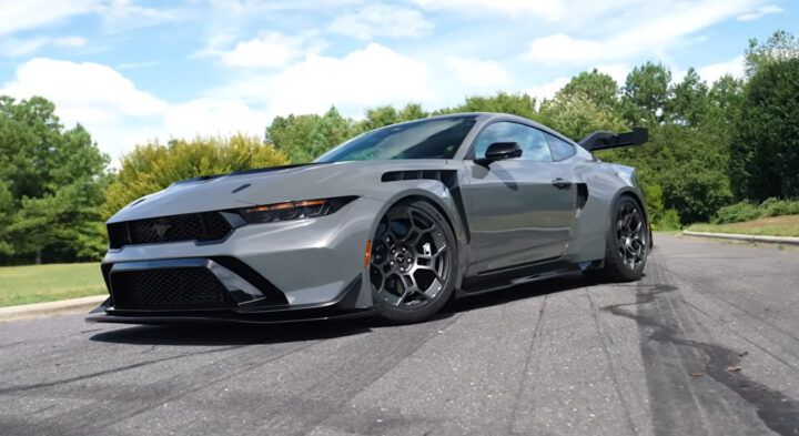 Video still of Vaugh Gittin Jr.'s Ford Mustang GTD. He accept delivery of the high-performance muscle car recently. 