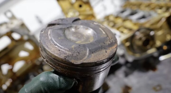 A photo showing a teardown of a blown 1.5L Ford EcoBoost engine.