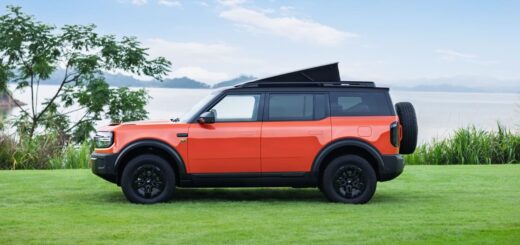 A photo showing the exterior of the Ford Bronco Basecamp from a side angle.