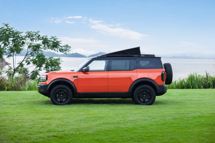A photo showing the exterior of the Ford Bronco Basecamp from a side angle.