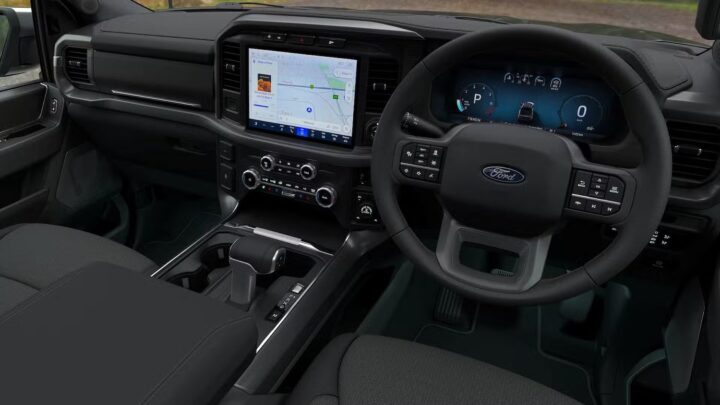 A photo showing the interior of a 2026 Ford F-150 in Australia.