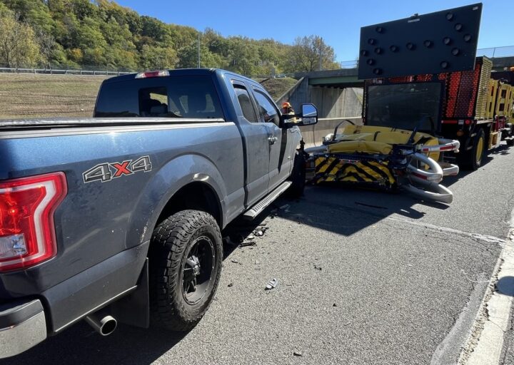 A photo showing the exterior of a Ford F-150 from a rear three quarters angle.